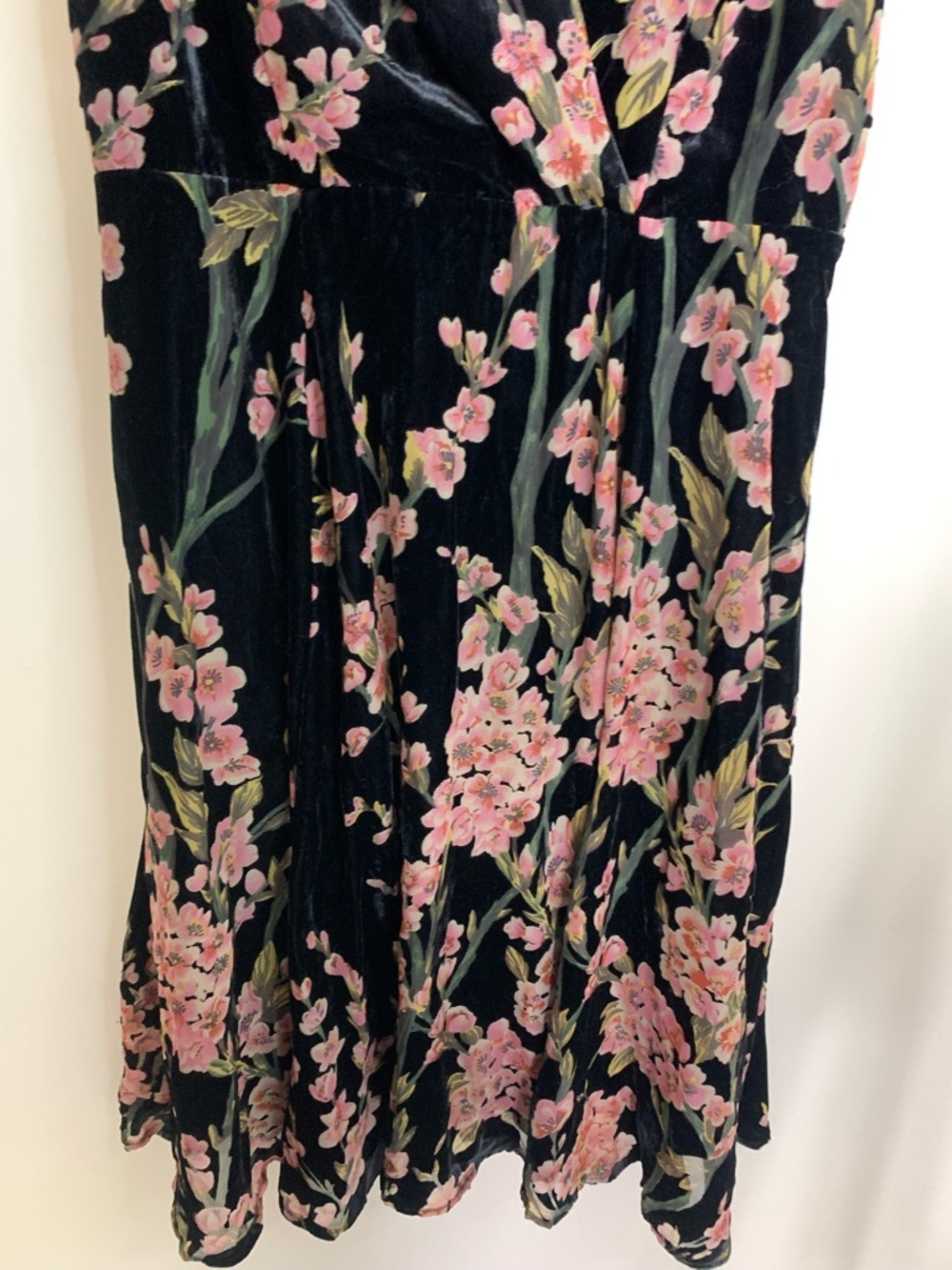 Dex Floral Velvet Midi Dress M - Picture 4 of 5